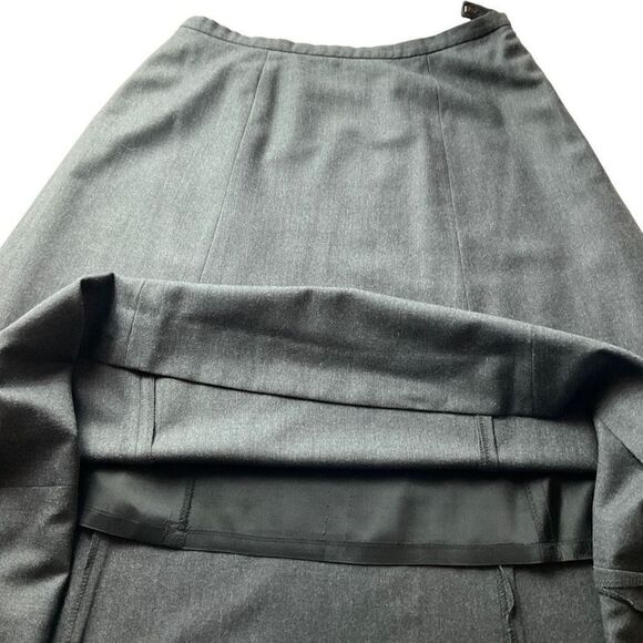 Carlisle Maxi Skirt Dark Grey A-Line Wool Spandex Blend Charcoal Women Size 14 - Picture 9 of 13